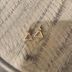 Gold Tone Triangle Earrings